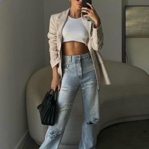 WeWoreWhat Textured Cotton Blazer